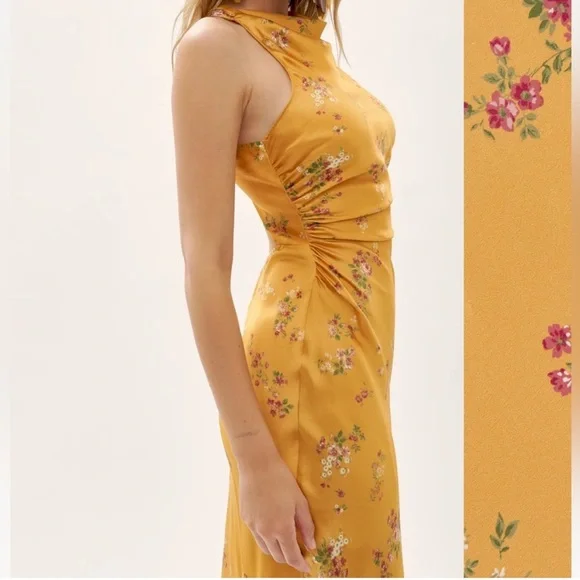 Casette Silk Dress Sleeveless Midi Reformation - Picture 3 of 5